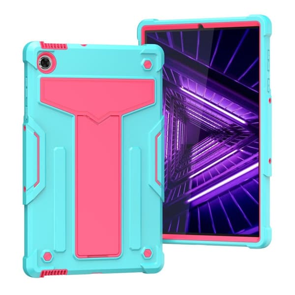 Lenovo Tab M10 FHD Plus silikoneetui - Cyan / Rød Multicolor