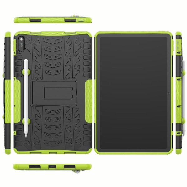 Däckmönstrat kickstand-fodral för Huawei MatePad 10.4 - Grön Grön