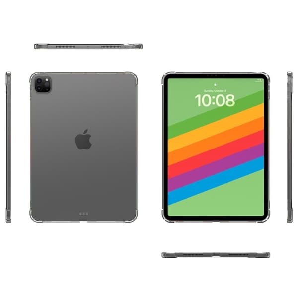 iPad Pro 11 (2024) Case Flexible Transparent flexible Reinforced Corners Tablet Cover Transparent