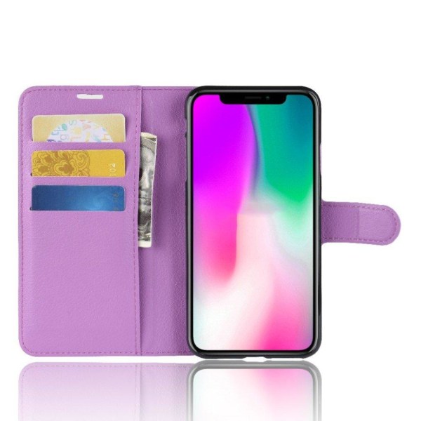 iPhone Xr Liitsihedelmä Jyväinen Lompakko Suojakotelo Synteetti Nahasta - Violetti Purple