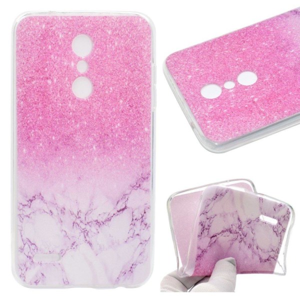 LG K10 (2018) Pehmeä TPU Kuvallinen Takaosan Suoja Kuori - Pinkki Marmori Pink