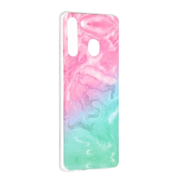 Marble Samsung Galaxy A21 veske - Rose / Cyan Marble Multicolor
