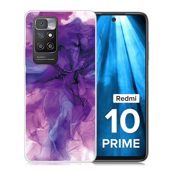 Marble Xiaomi Redmi 10 Prime / Redmi 10 Etui - Drømmende Lilla Marmor Multicolor