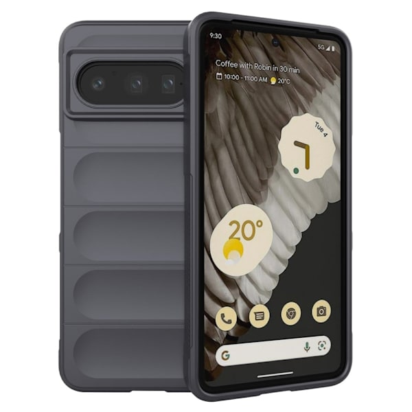 Deksel med mykt grep for Google Pixel 8 Pro - Mørkegrå Silver grey
