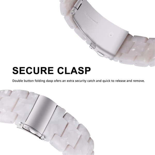 Fitbit Sense 2 / Versa 4 harpiksrem med metallspenne - Perle Hvit White