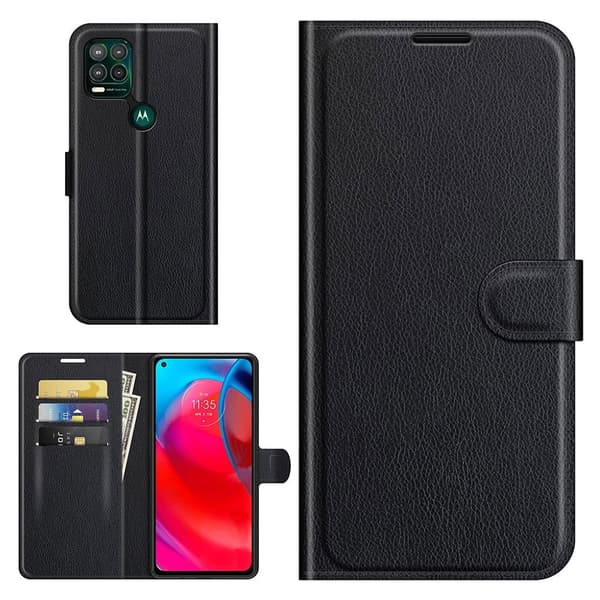 Klassisk Motorola Moto G Stylus 5G flip etui - Sort Black
