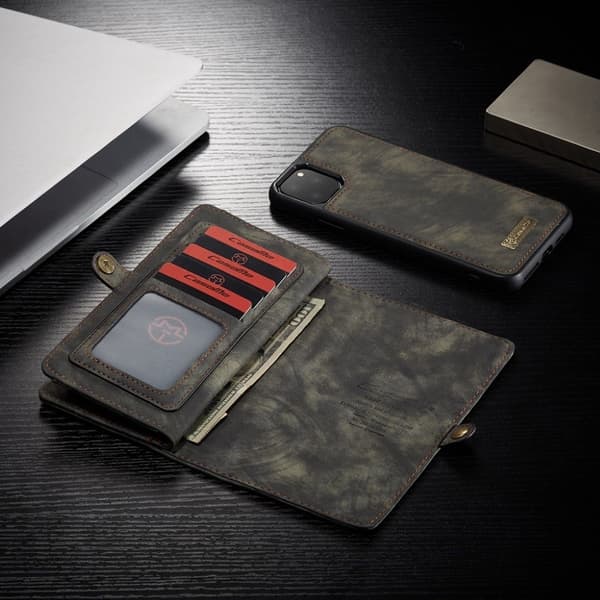 CaseMe iPhone 11 Pro Zipper Wallet Etui -Grå Silver grey