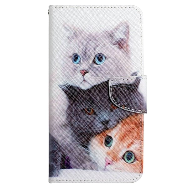Wonderland iPhone 14 Pro Max Läppäkotelo - Three Cats Multicolor