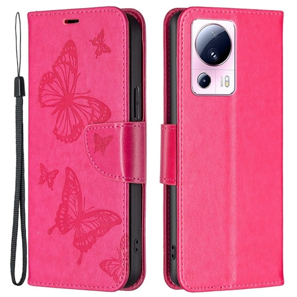 Butterfly Xiaomi 13 Lite / Civi 2 Läppäkotelo - Rose Pink