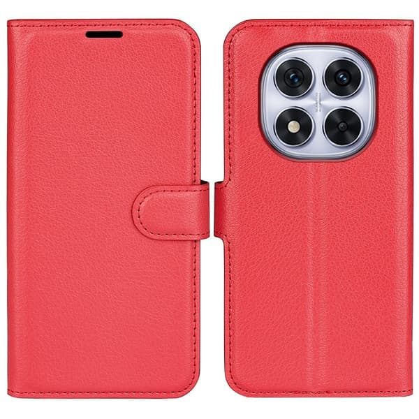 Classic Xiaomi Redmi Note 14 Pro 5G flip kuoret - Punainen Red