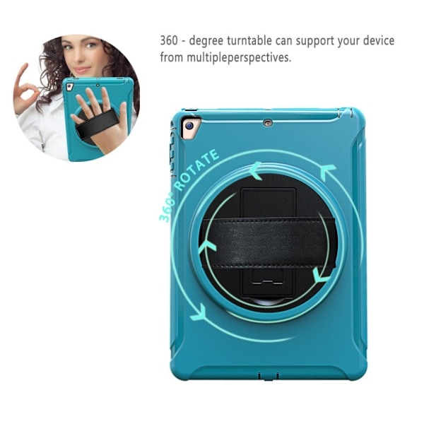 iPad (2018) 360 graders fodral - Baby Blå Blå