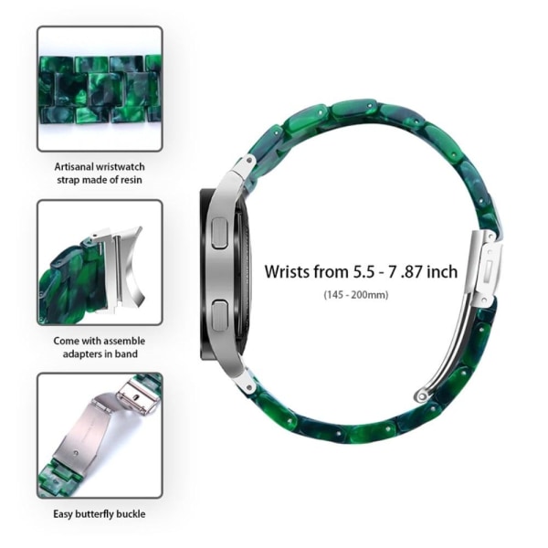 Coolt klockarmband i resin-stil för Samsung Galaxy Watch 4 - Svartaktig Grön Grön