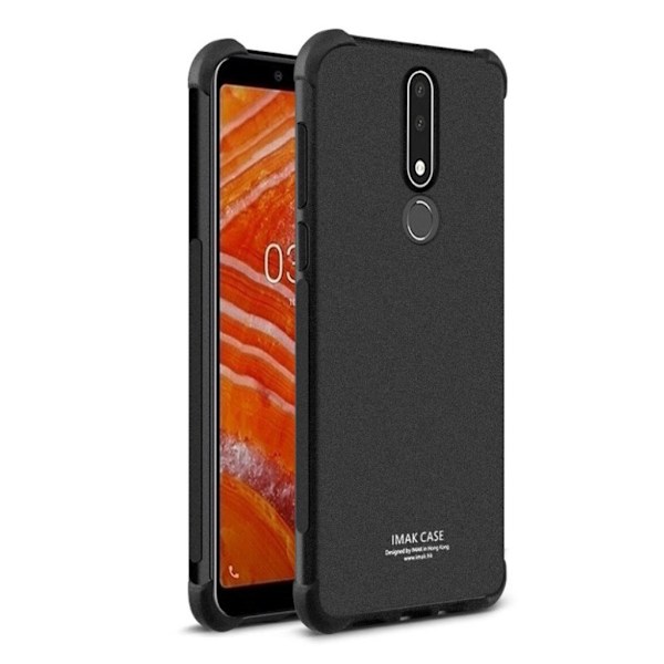 IMAK Nokia 3.1 Plus anti-fall skal med skärmskydd - mattsvart Svart