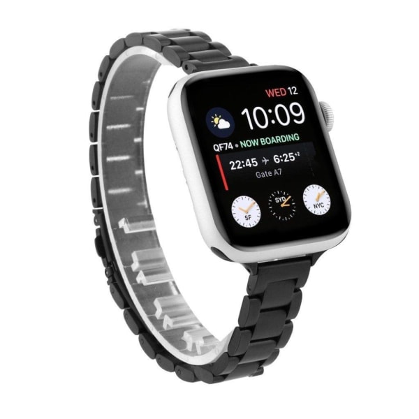 Apple Watch Series 6 / 5 44mm yksinkertainen ruostumattomasta teräksestä valmistettu ranneke - Musta Black