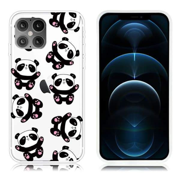 Mønstertryk af fleksibelt telefonetui iPhone 12 Pro Max 6,7 tommer - Sort Black