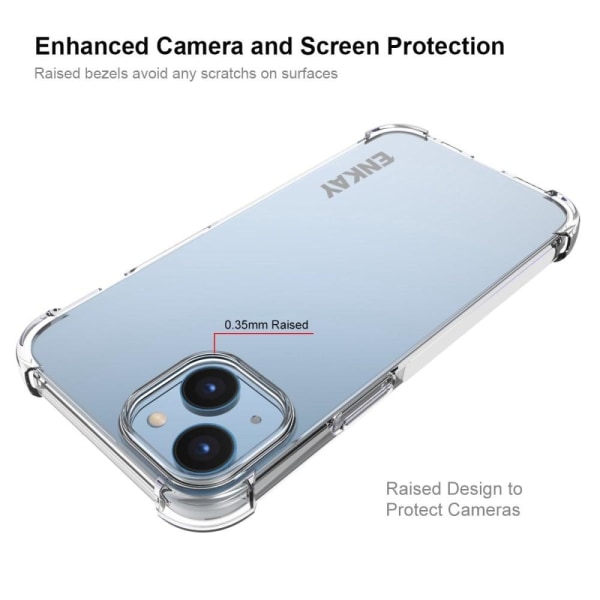 ENKAY genomskinligt droppsäkert fodral för iPhone 14 Transparent