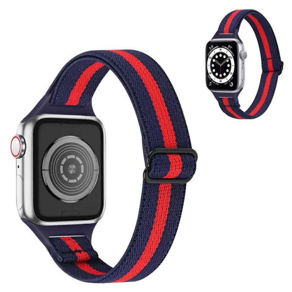 Apple Watch 40 mm klockarmband i nylon - Midnattsblå / Röd multifärg