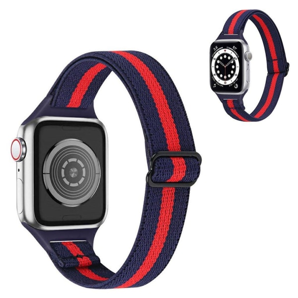 Apple Watch 40 mm nylon-urrem - Midnatsblå / Rød Multicolor