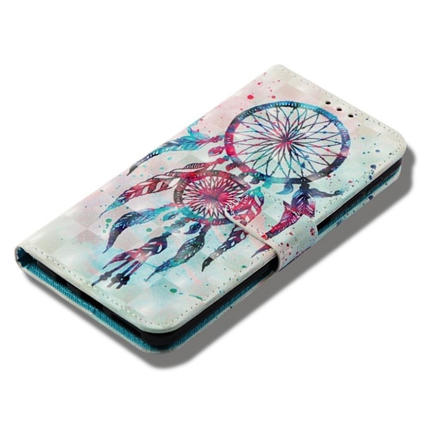 Samsung Galaxy A7 (2018) kuviollinen synteetti nahkainen lompakko suojakotelo - Värikäs Unensieppaaja Multicolor