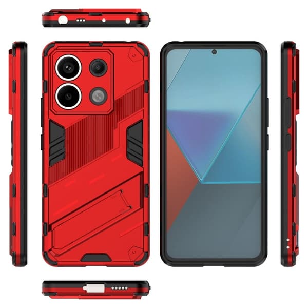 Støtsikkert hybriddeksel med et moderne preg for Xiaomi Redmi Note 13 Pro 5G  - Rød Red