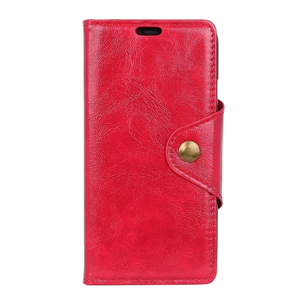 Sony Xperia 10 Plus teksturoitu nahkakotelo - Punainen Red