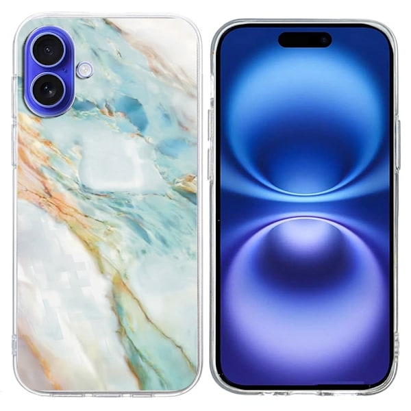 Vibe iPhone 16 deksel - Oljemaleri Marmor Blue