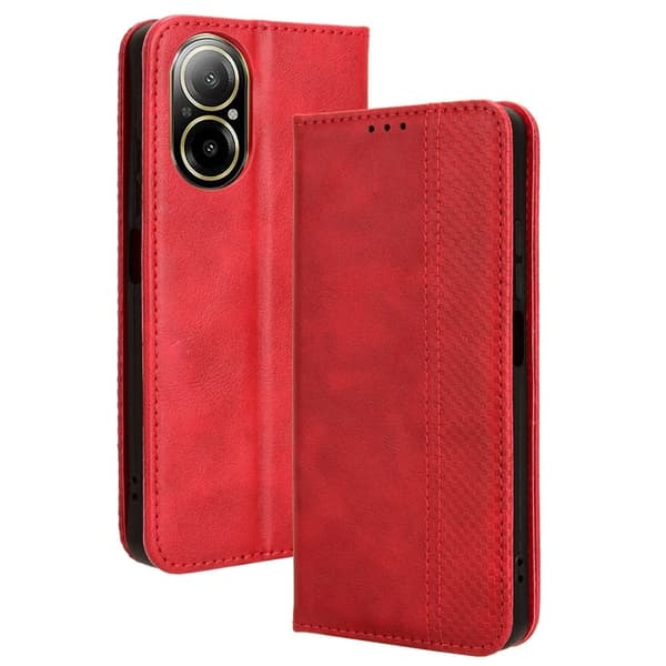 Bofink Vintage Realme C67 nahkakotelo - Punainen Red