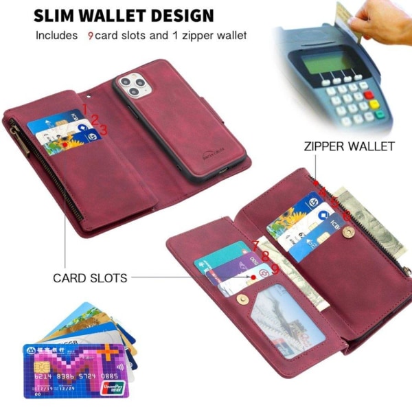 Premium Wallet iPhone 11 Pro kotelot - Punainen Red