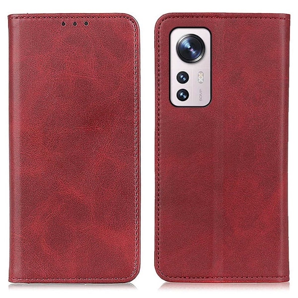 Xiaomi 12 Lite flip etui i ægte læder med pung – Rød Red