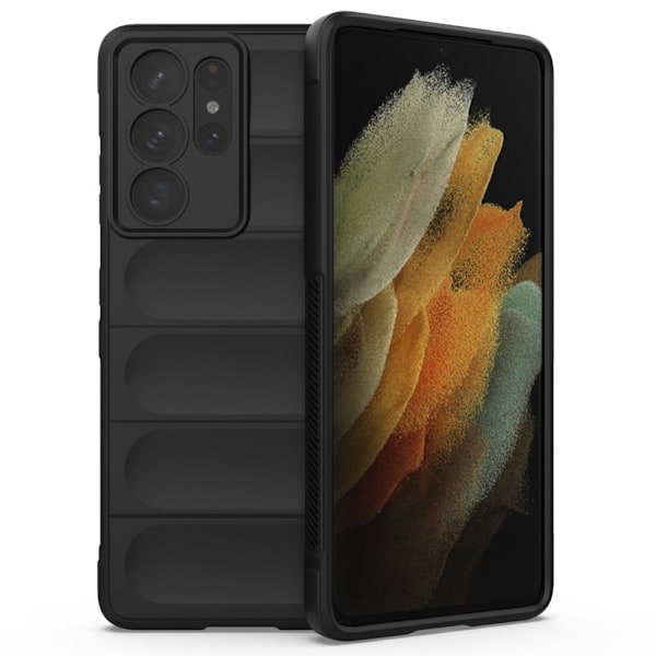 Blødt grebsformet cover til Samsung Galaxy S21 Ultra 5G - Sort Black