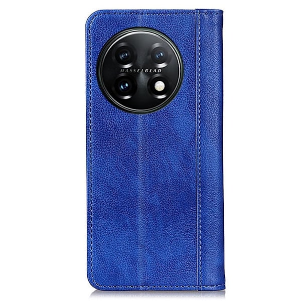 Lompakko-style Aitoa Nahkaa Läppäkotelo For OnePlus 11 - Sininen Blue