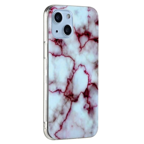 Marble design iPhone 14 cover - Rød Marmor Red