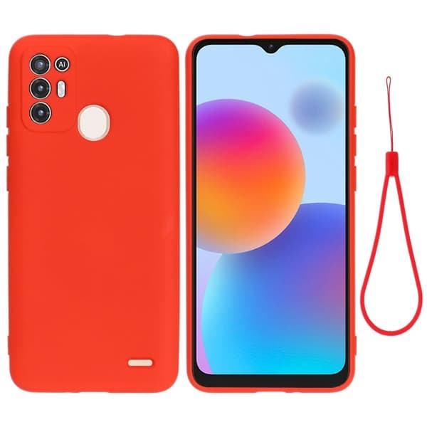 Matt flytende silikondeksel for ZTE Blade A52 - Rød Red