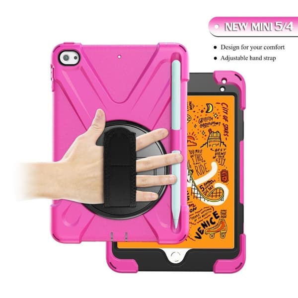 iPad Mini (2019) X-Shape 360 asteen kotelo - Ruusu Pink