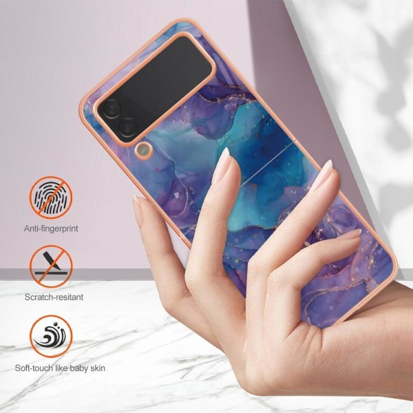 Marmormotiv Samsung Galaxy Z Flip4 skal - Lila Lila
