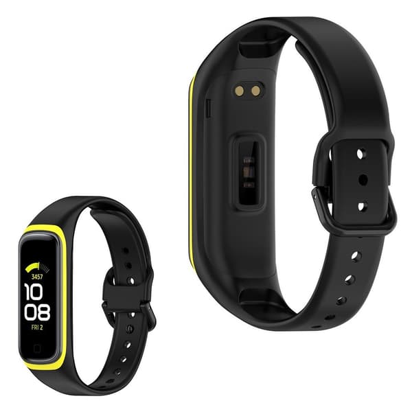 Samsung Galaxy Fit 2 tofarvet silikoneurrem - Sort / Gul Black