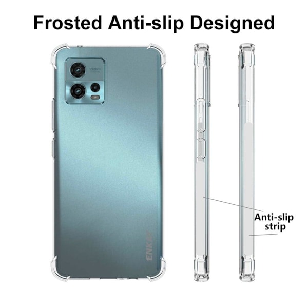 ENKAY genomskinligt droppsäkert fodral för Motorola Moto G72 Transparent