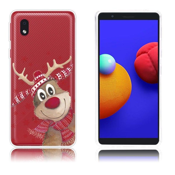 Samsung Galaxy A01 Core Case til jul - Smilende Elg Brown