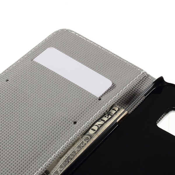Moberg Samsung Galaxy S6 Edge Læder Kortholder Etui - Blå Sommerfugl Blue