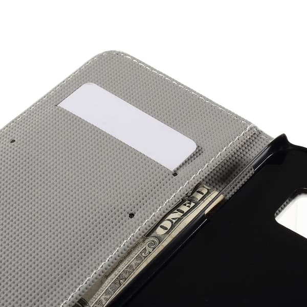 Moberg Samsung Galaxy S6 Edge Lær Kortholder Case - Blå Sommerfugl Blue