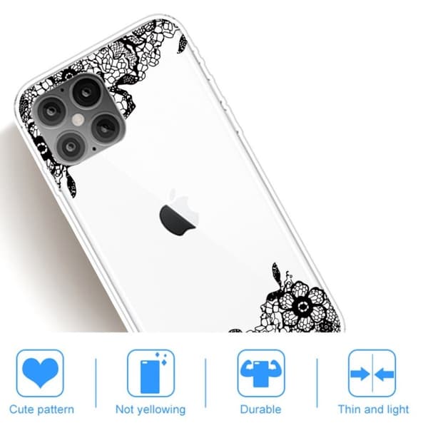 Deco iPhone 12 Pro Max Etui - Lace Blomst Black