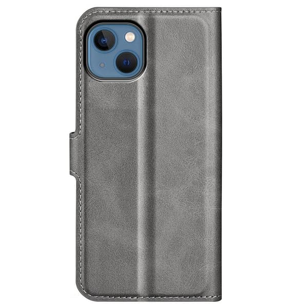 iPhone 14 Plus nahkainen lompakokkotelo - Harmaa Silver grey