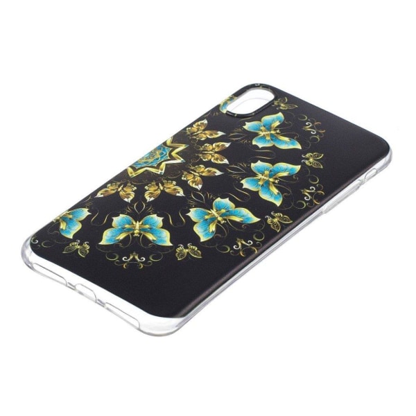 iPhone Xs Max soft case med mønsterprint - Farvede Sommerfugle Multicolor