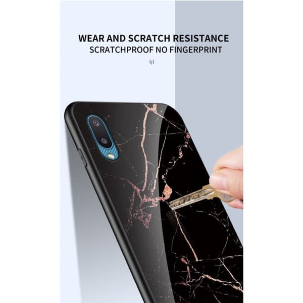 Fantasy Marble Samsung Galaxy A02 Deksel - Gull / Svart Klinkekule Black