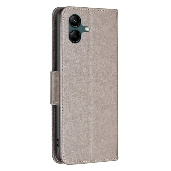 Butterfly Samsung Galaxy A04 Läppäkotelo - Harmaa Silver grey