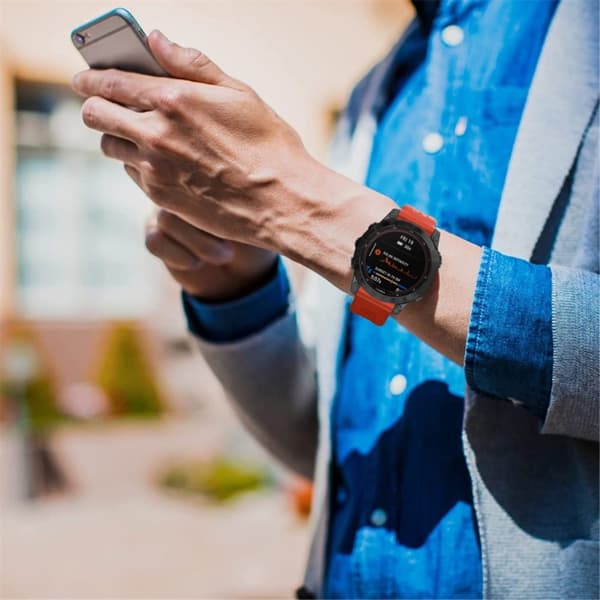 Yksivärinen silikoninen kellohihna Garmin-kelloon - Punainen Red