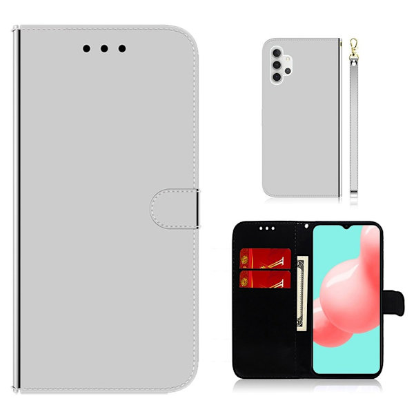 Mirror Samsung Galaxy A32 5G Flippetui - Sølv Silver grey