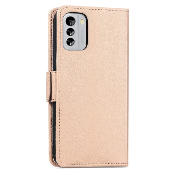 Glatt og tynt premium PU-skinnetui for Nokia G60 - Khaki Brown