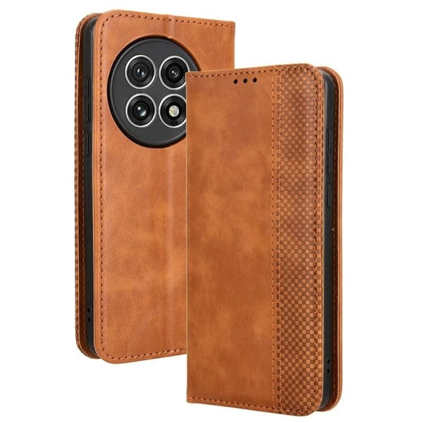 Bofink Vintage OnePlus 13 lærveske - Brun Brown