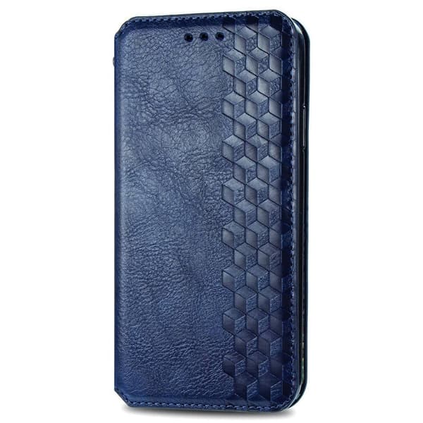 Læretui med A Stilfull Rhombus Imprint til Motorola Moto E32s / E32 / G22 - Blå Blue